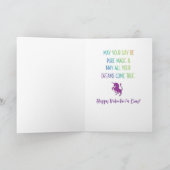 Unicorn Silhouette Valentijn op heldere regenboog Kaart (Binnen)