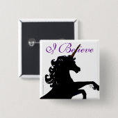 Unicorn Silhouette Vierkante Button 5,1 Cm (Voorkant /achterkant)