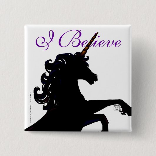Unicorn Silhouette Vierkante Button 5,1 Cm (Voorkant)