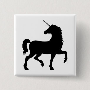 Unicorn Silhouette Vierkante Button 5,1 Cm