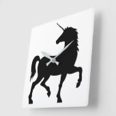 Unicorn Silhouette Vierkante Klok (Hoek)