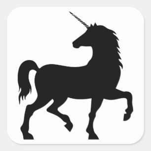 Unicorn Silhouette Vierkante Sticker