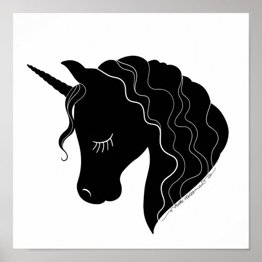 Unicorn Silhouette Wall Decor Poster (Voorkant)