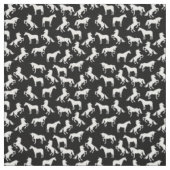Unicorn Silhouettes Black en White Stof (Swatch)