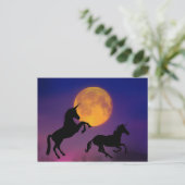 Unicorn Silhouettes Full Moon Briefkaart (Staand voorkant)