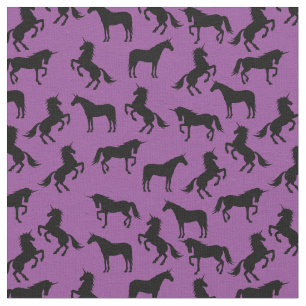 Unicorn Silhouettes Paars en zwart Stof