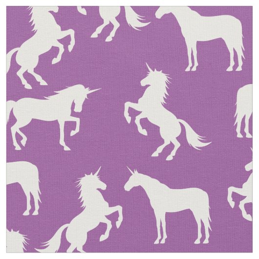 Unicorn Silhouettes Paars Stof (Close Up)