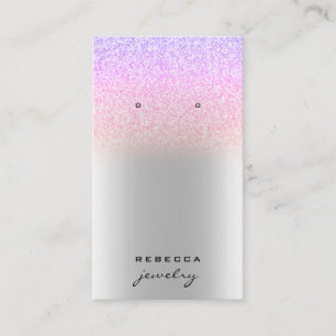 Unicorn Silver glitter-oormerskaart Visitekaartje