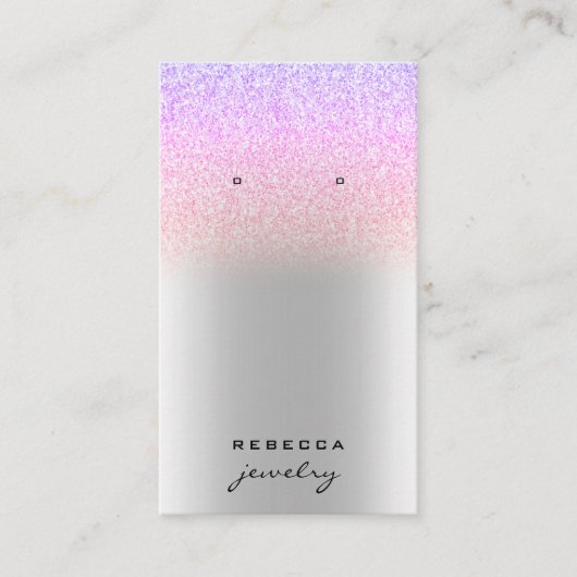 Unicorn Silver glitter-oormerskaart Visitekaartje (Voorkant)