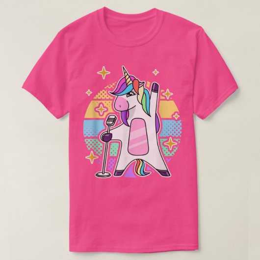 Unicorn Singer Music Unicorn T-shirt (Design voorkant)