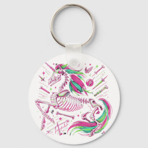 Unicorn Skeleton Fantasy Halloween Punk Rock Zombi Sleutelhanger