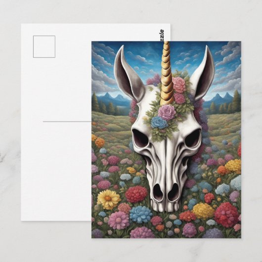 Unicorn Skull Briefkaart (Voorkant / Achterkant)