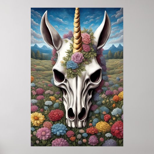 Unicorn Skull Poster (Voorkant)