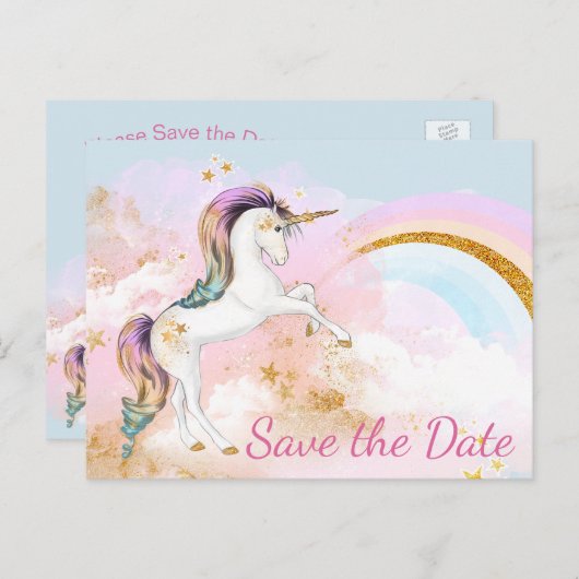 Unicorn Sla de datum Briefkaarten (Voorkant / Achterkant)