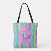 Unicorn slaapzak, naam invoegen tote bag (Achterkant)