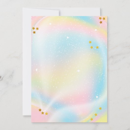 Unicorn Sleepover Kids verjaardagsfeestje uitnodig Kaart (Achterkant)