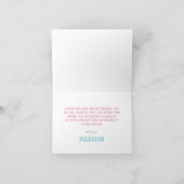 Unicorn Sleepover Slumber Pajama Birthday Party Bedankkaart (Binnen)