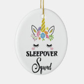 Unicorn Sleepover Squad Birthday Slumber Keramisch Ornament (Rechts)