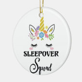 Unicorn Sleepover Squad Birthday Slumber Keramisch Ornament (Links)