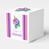 Unicorn Sleepover Squad verjaardagsfeestje Bedankdoosjes (Voorkant Zijde)