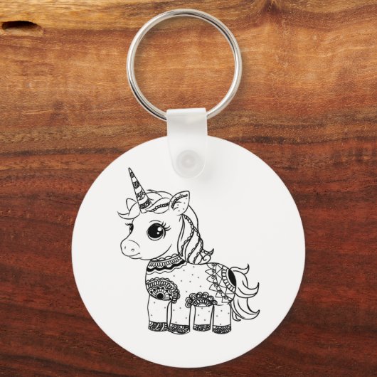 Unicorn Sleutelhanger (Achterkant)