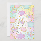 Unicorn Slime Birthday Invitation Slime Party Kaart (Achterkant)
