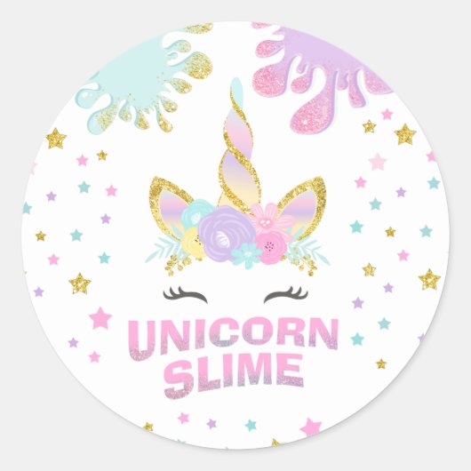 Unicorn Slime Party Favor Label Sticker Slime Part (Voorkant)