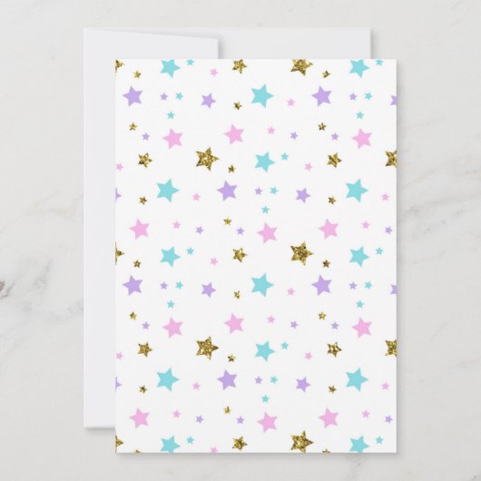 Unicorn slime party-uitnodiging kaart (Achterkant)