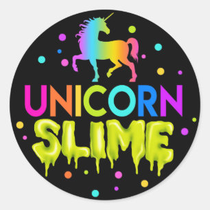 Unicorn Slime Stickers, Slime Labels, Slime Favors Ronde Sticker