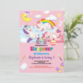 Unicorn slumber kaart (Staand voorkant)