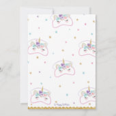 Unicorn Slumber Party Birthday Invitation Pajama Kaart (Achterkant)