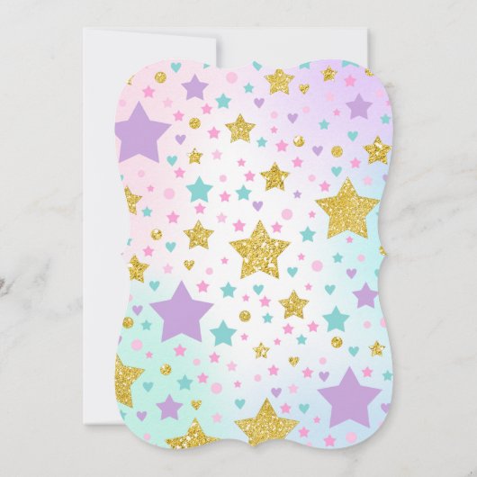 Unicorn Slumber Party Birthday Uitnodiging (Achterkant)