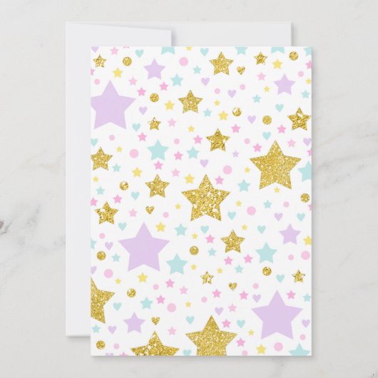 Unicorn Slumber Party Birthday Uitnodiging (Achterkant)