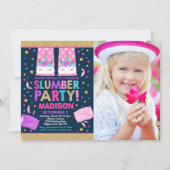 Unicorn Slumber Party Birthday Uitnodiging (Voorkant)