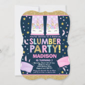 Unicorn Slumber Party Birthday Uitnodiging (Voorkant)