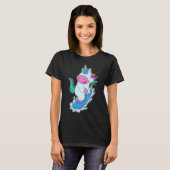 Unicorn Snowboard Winter Sport T-shirt (Voorkant volledig)