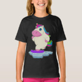 Unicorn Snowboard Winter Sport T-shirt (Voorkant)