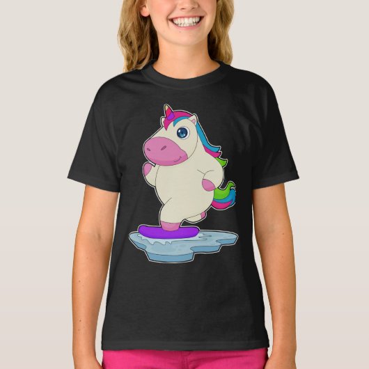 Unicorn Snowboard Winter Sport T-shirt (Voorkant)