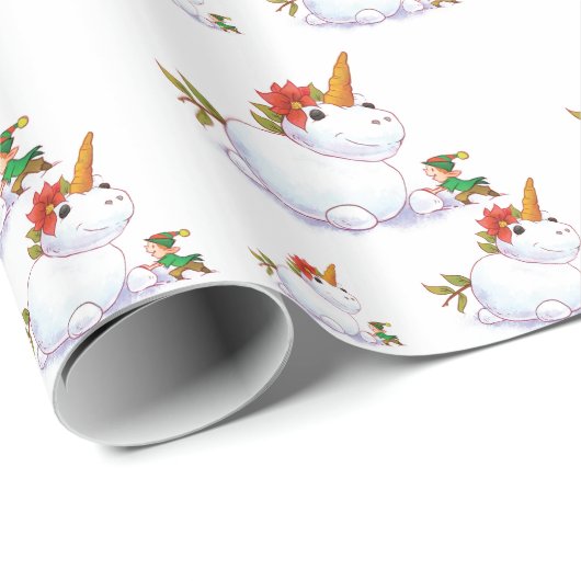 Unicorn Snowman Cadeaupapier (Rol Hoek)