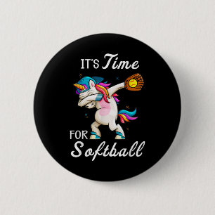 Unicorn Softball Girls Women Softball Ronde Button 5,7 Cm