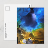 Unicorn Space Nebula blue yellow Alcohol inkt kuns Briefkaart (Voorkant / Achterkant)