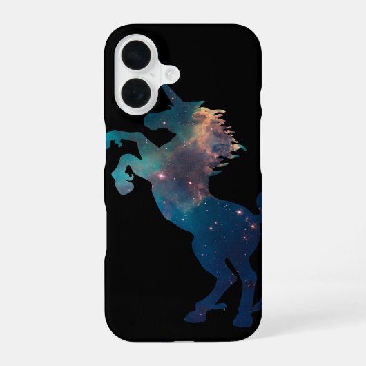 Unicorn Space Pattern iPhone 16 Hoesje (Achterkant)