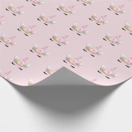 Unicorn Spark Glitter Pink Floral Pastel Girl Lash Cadeaupapier