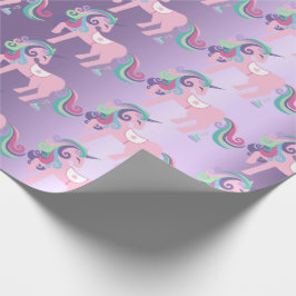 Unicorn Sparkl Glitter Pink Floral Baby Lavender Cadeaupapier
