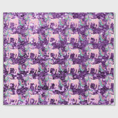 Unicorn Sparkl Glitter Pink Sequin Baby Lavender Cadeaupapier (Vlak)