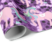 Unicorn Sparkl Glitter Pink Sequin Baby Lavender Cadeaupapier (Rol Hoek)