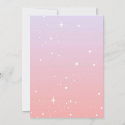 Unicorn Sparkle 1st Birthday Uitnodiging (Achterkant)