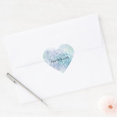 Unicorn Sparkle Aqua Confetti Hart Sticker (Envelop)
