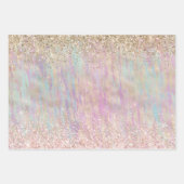 Unicorn Sparkle glitzy glitter goudregenboog Inpakpapier Vel (Voorkant)