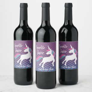 Unicorn Sparkle Juice Wijn Etiket